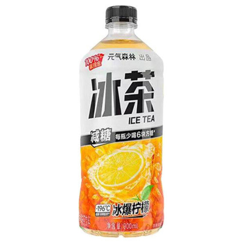 【Yuanqi Forest】Iced Tea Ice Explosion Lemon Reduced Sugar 900ml*12
