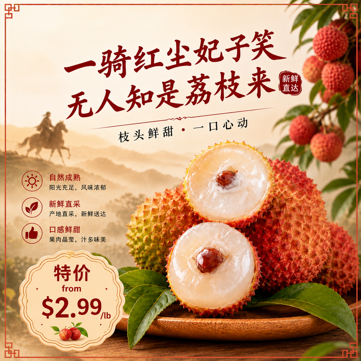 【China】Feizixiao Lychee 3 pounds