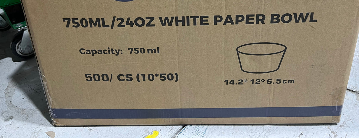 Hoangmao【China】White paper bowl 700ml 50 sets