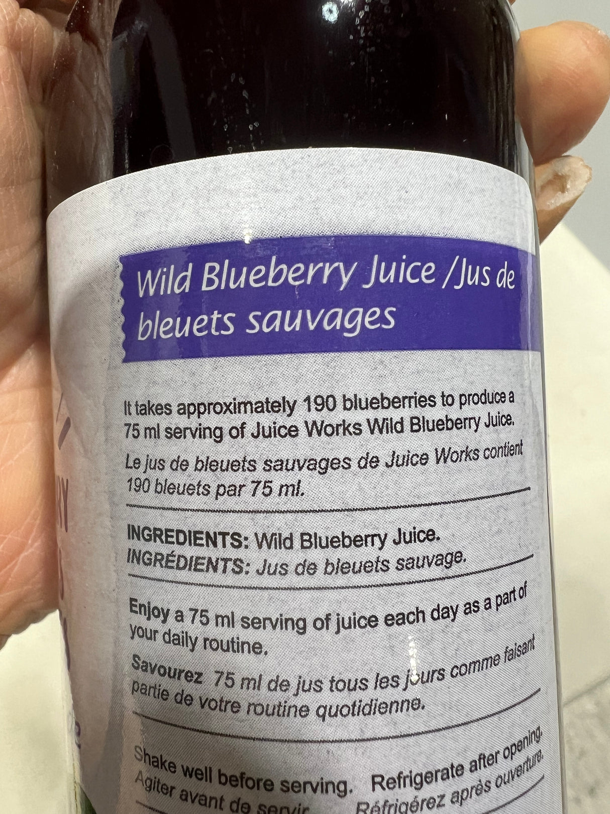 【JUICE WORKS】野生蓝莓汁 375ml*12