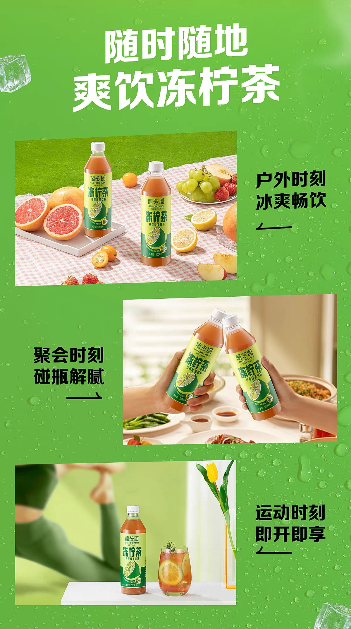 【兰芳园】低糖 冻冰茶 500ml*15