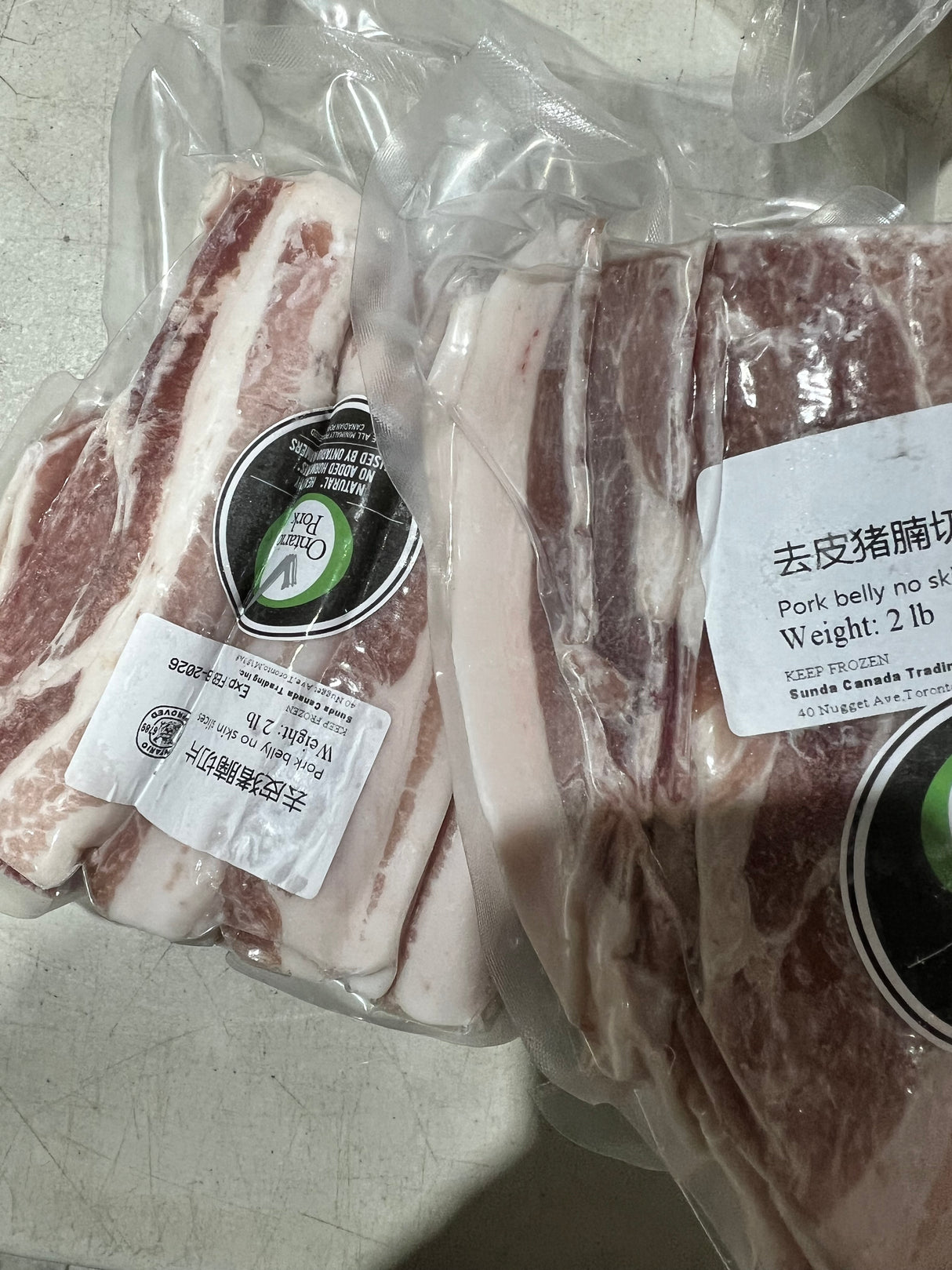 ❄️【加拿大】全自然去皮猪腩切片