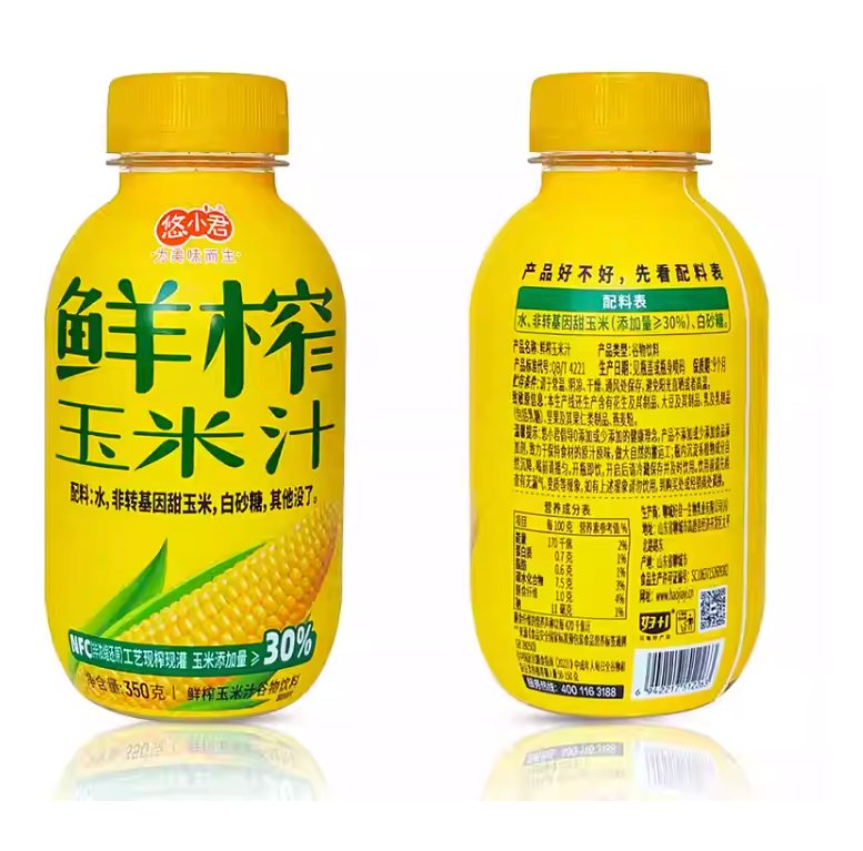 临期特价【悠小君】鲜榨玉米汁 350克*15