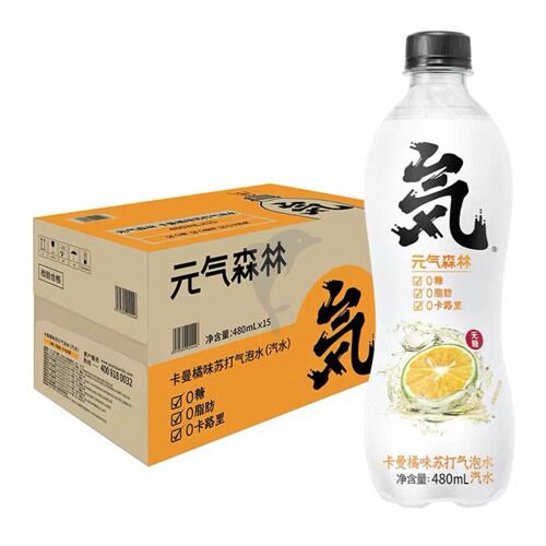 【Yuanqi Forest】 Kaman Orange Flavored Soda Sparkling Water 480ml*15