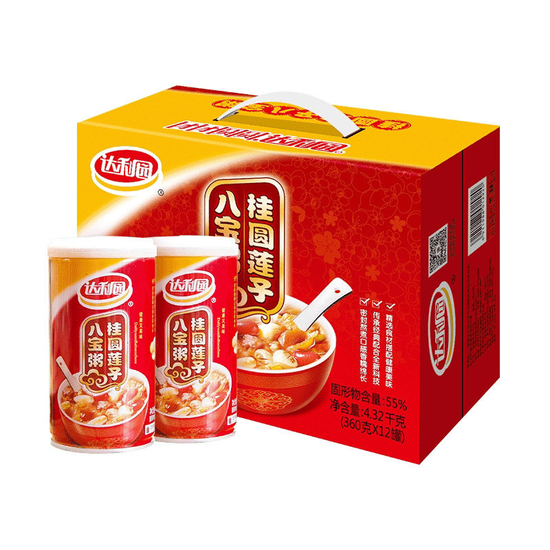 【Daliyuan】Eight Treasures Porridge with Longan and Lotus Seeds 1 Box 12 Cans