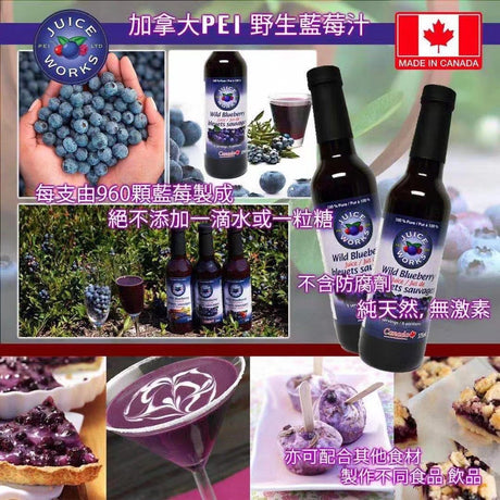 【JUICE WORKS】野生蓝莓汁 375ml*12