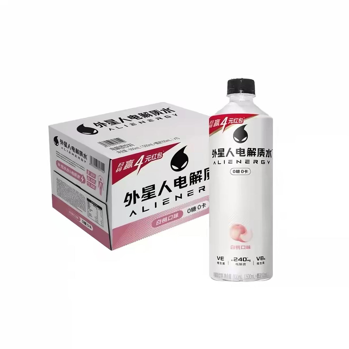 加量不加价【元气森林】外星人 无糖电解质水 白桃味 (500ml+100ml)*15