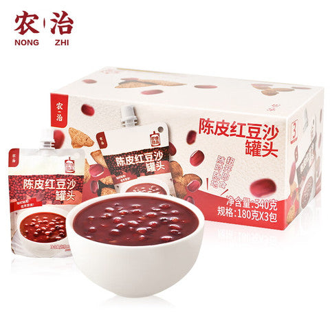 【农治】陈皮红豆沙罐头 （180克*3）*2