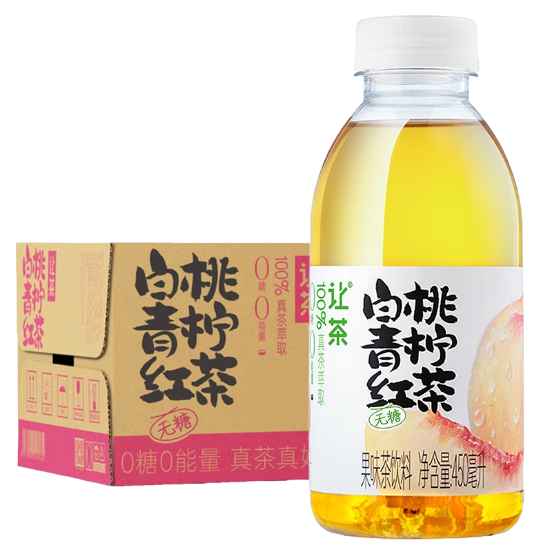 【让茶】无糖白桃青柠红茶 450ml*15